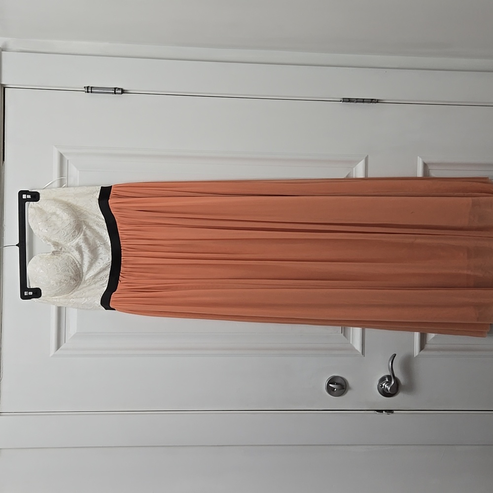Ardene Strapless White and Orange Maxi Dress Its In Great Condition